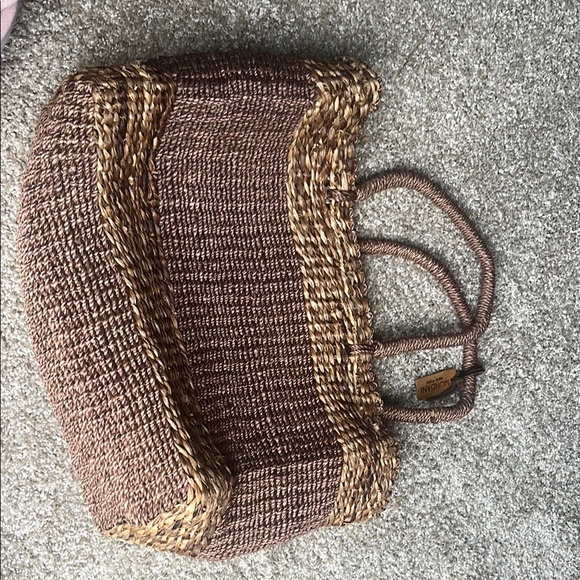 Mondani Brown and Tan Woven Tote - Picture 4 of 4